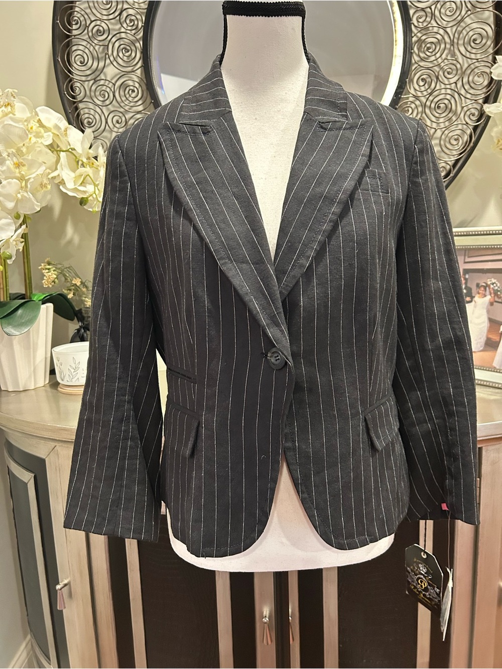 Polo by Ralph Lauren Black Pinstripe Blazer